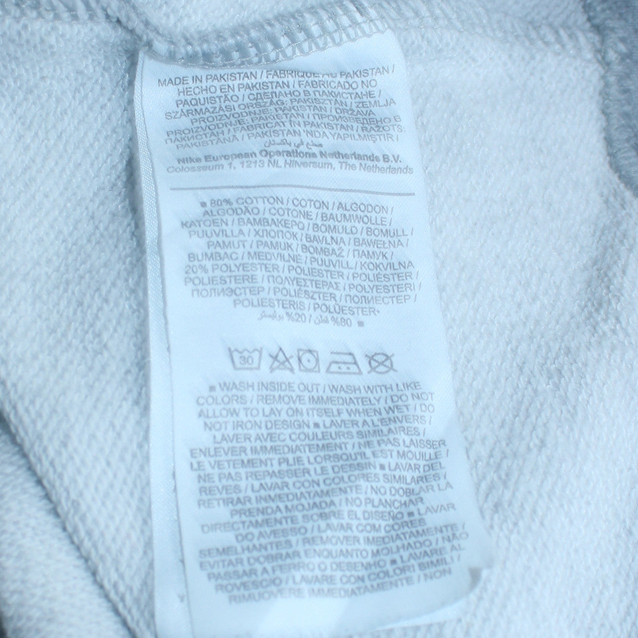 Mens UK Size M Nike White Pullover Hoodie