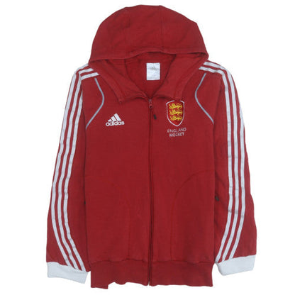 Mens UK Size M adidas Red Full Zip Hoodie