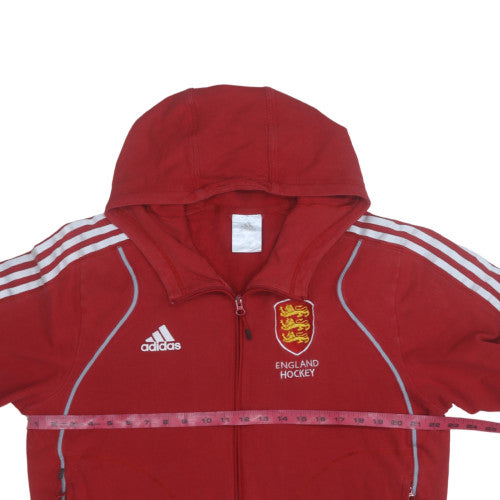Mens UK Size M adidas Red Full Zip Hoodie