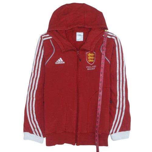 Mens UK Size M adidas Red Full Zip Hoodie