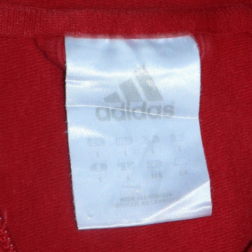 Mens UK Size M adidas Red Full Zip Hoodie