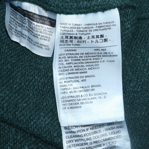 Mens UK Size M Levi's Green Pullover Hoodie