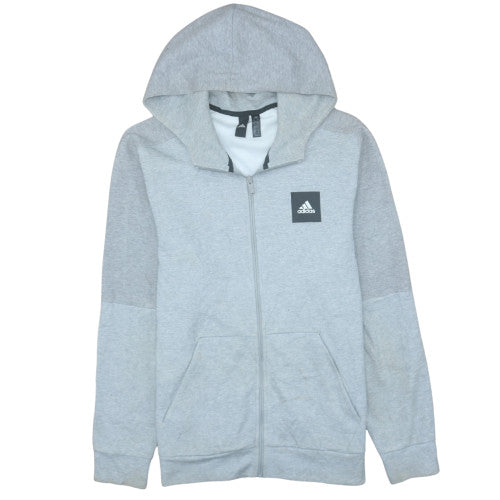 Mens UK Size L adidas Grey Full Zip Hoodie