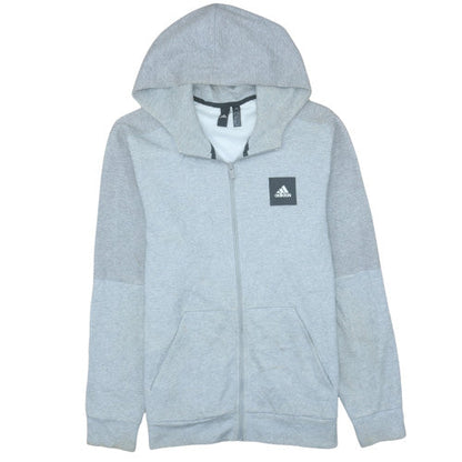 Mens UK Size L adidas Grey Full Zip Hoodie