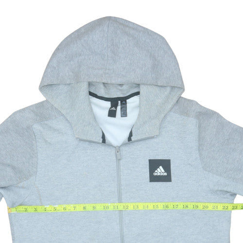 Mens UK Size L adidas Grey Full Zip Hoodie