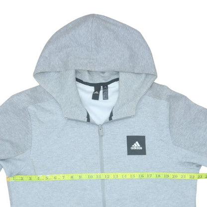 Mens UK Size L adidas Grey Full Zip Hoodie