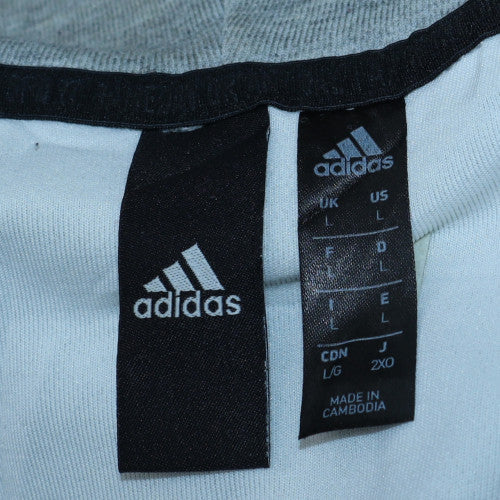 Mens UK Size L adidas Grey Full Zip Hoodie
