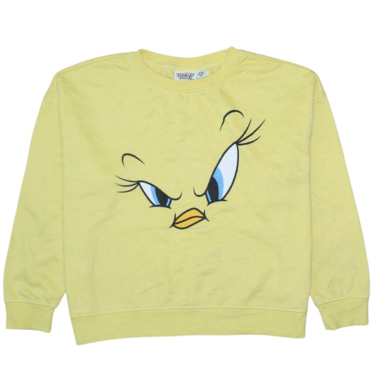 Primark Looney Tunes Womens Yellow Tweety Sweatshirt L 14/16 Cotton