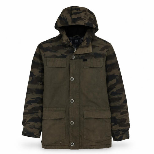 Globe Men's Green Camouflage Hooded Parka Jacket Size M