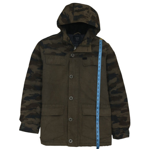 Globe Men's Green Camouflage Hooded Parka Jacket Size M