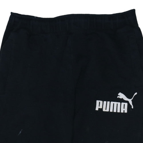 Mens UK Size M PUMA Regular Fit Jogger Black Trousers