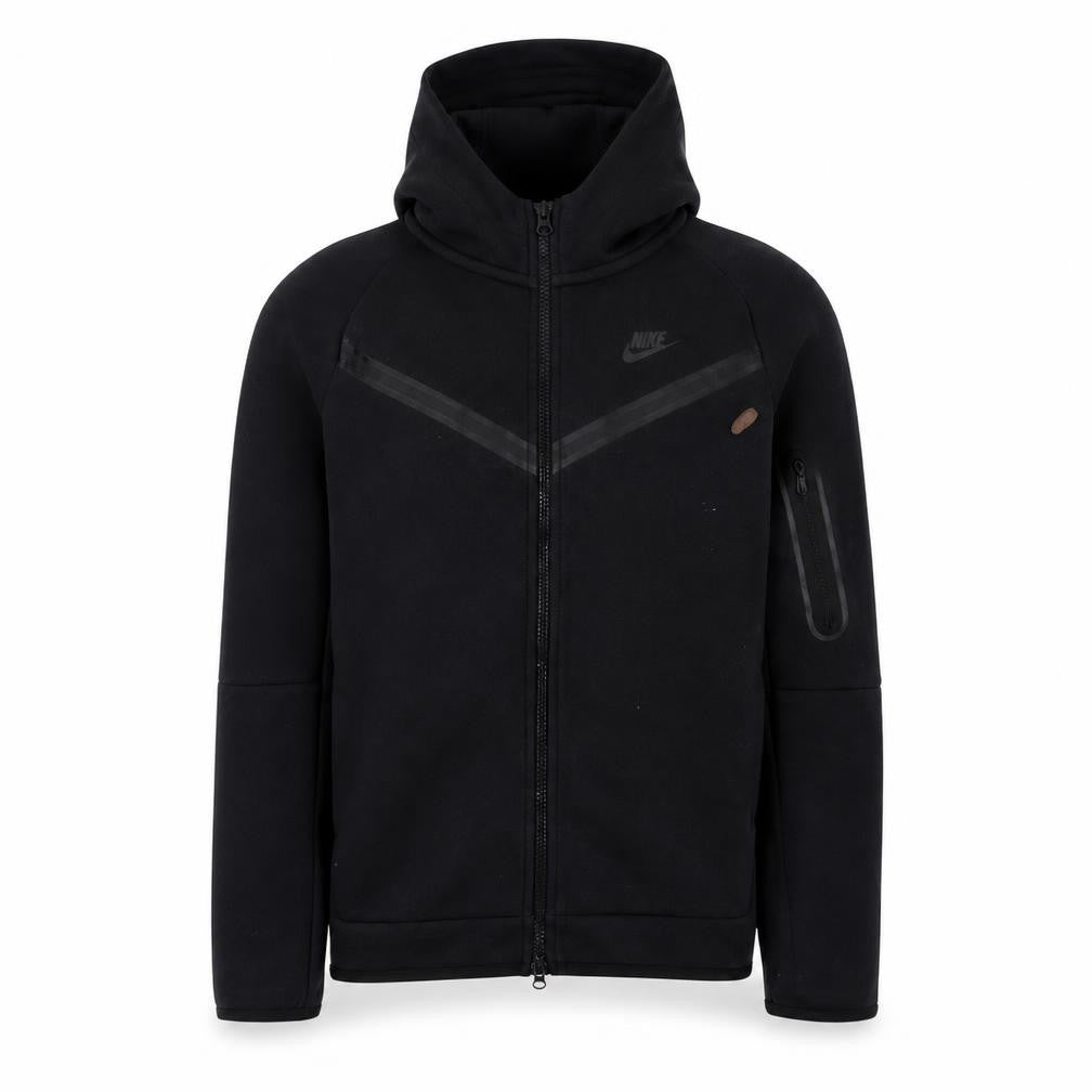 Front view of Nike boys’ black full zip hoodie xl 158-170cm fleece style sweatshirt