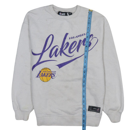 Primark NBA Los Angeles Lakers White Sweatshirt Women 2XS Pullover Crew Neck
