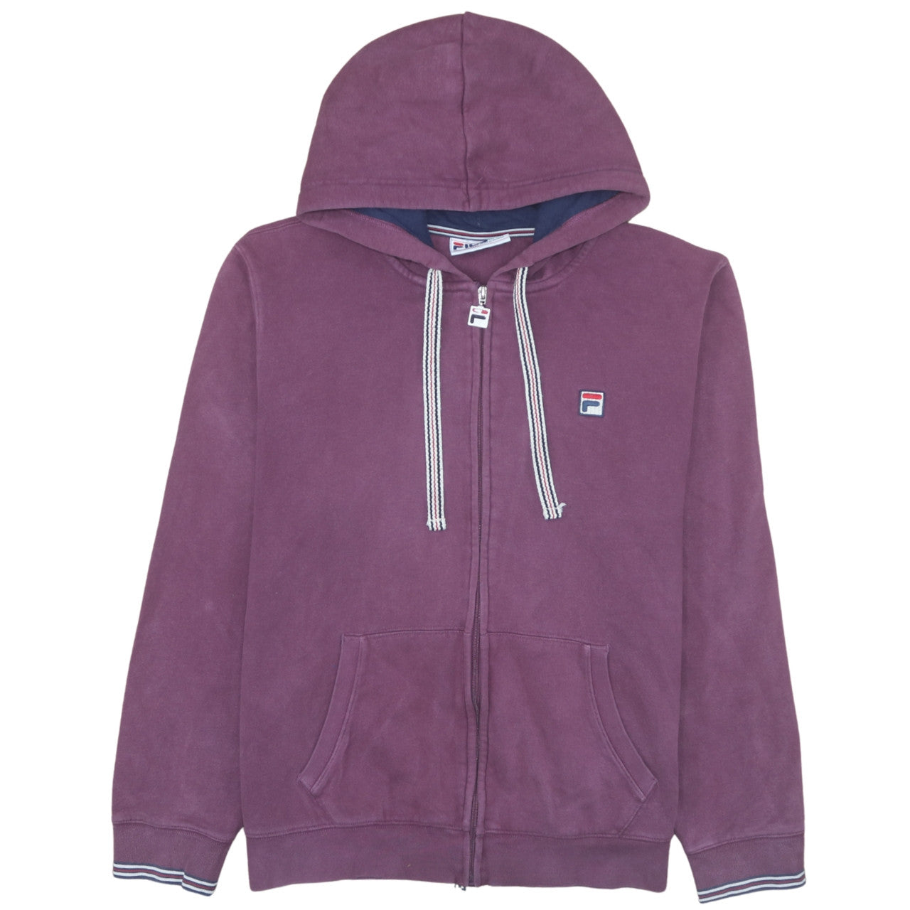 Mens UK Size XL FILA Purple Full Zip Hoodie