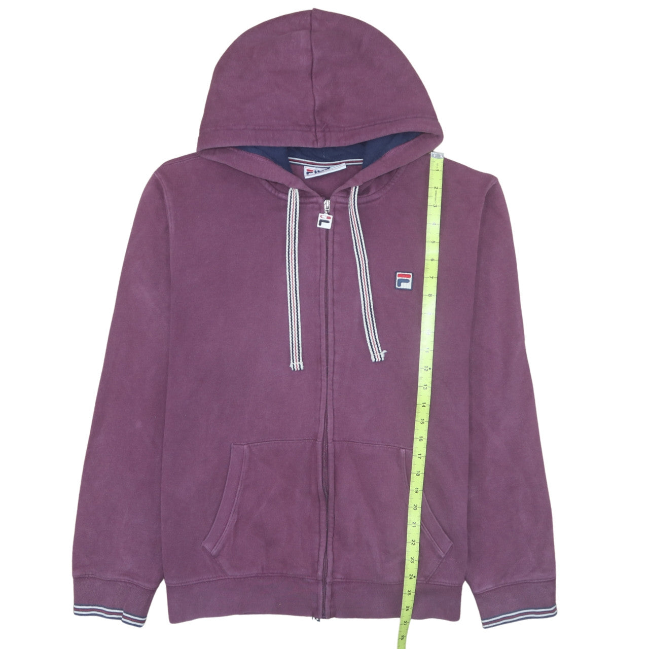 Mens UK Size XL FILA Purple Full Zip Hoodie