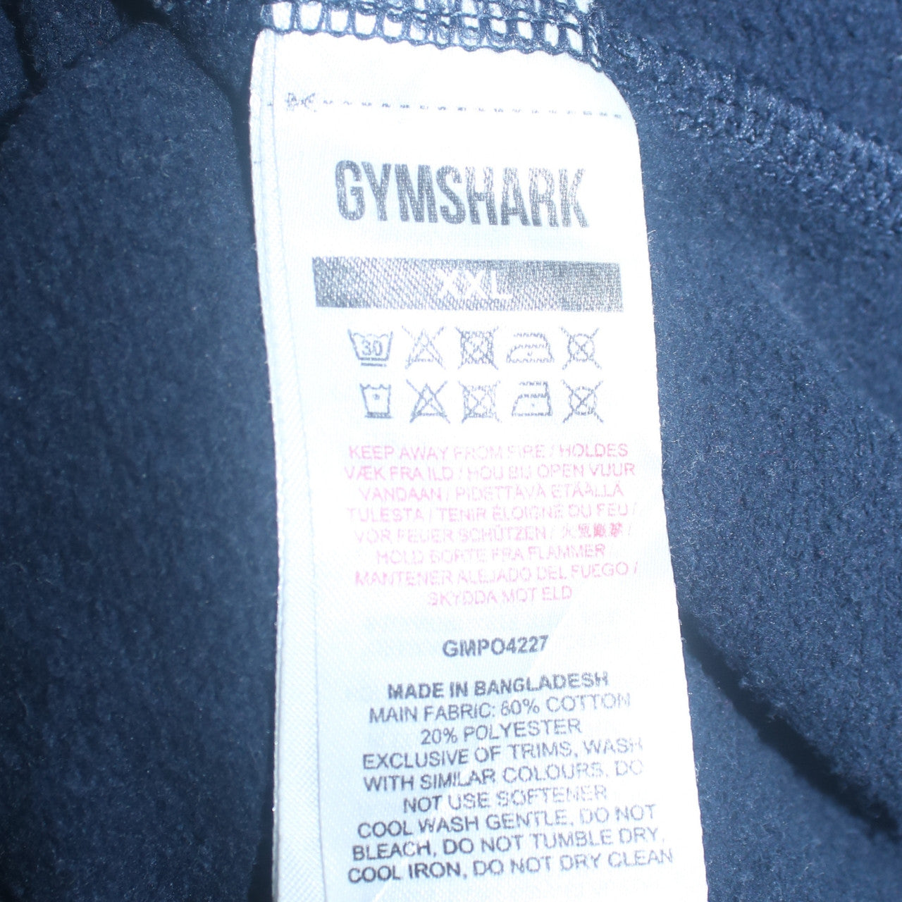 Mens UK Size 2XL Gymshark Blue Pullover Hoodie