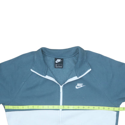 Nike Men's Blue & White Medium Track Jacket - Zip Front Cotton Blend