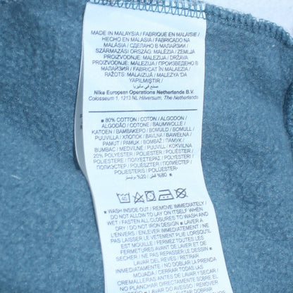 Nike Men's Blue & White Medium Track Jacket - Zip Front Cotton Blend