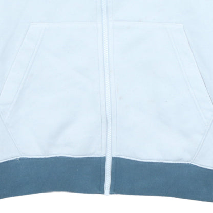 Nike Men's Blue & White Medium Track Jacket - Zip Front Cotton Blend