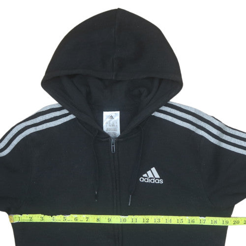 Womens UK Size XS adidas Black Full Zip Hoodie
