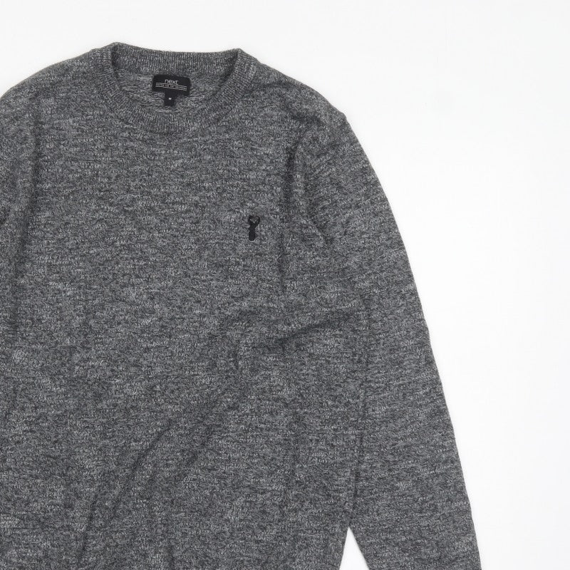 Next Men’s Grey Crew Neck Knit Jumper Size M Classic Pullover