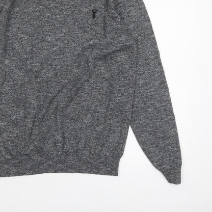 Next Men’s Grey Crew Neck Knit Jumper Size M Classic Pullover