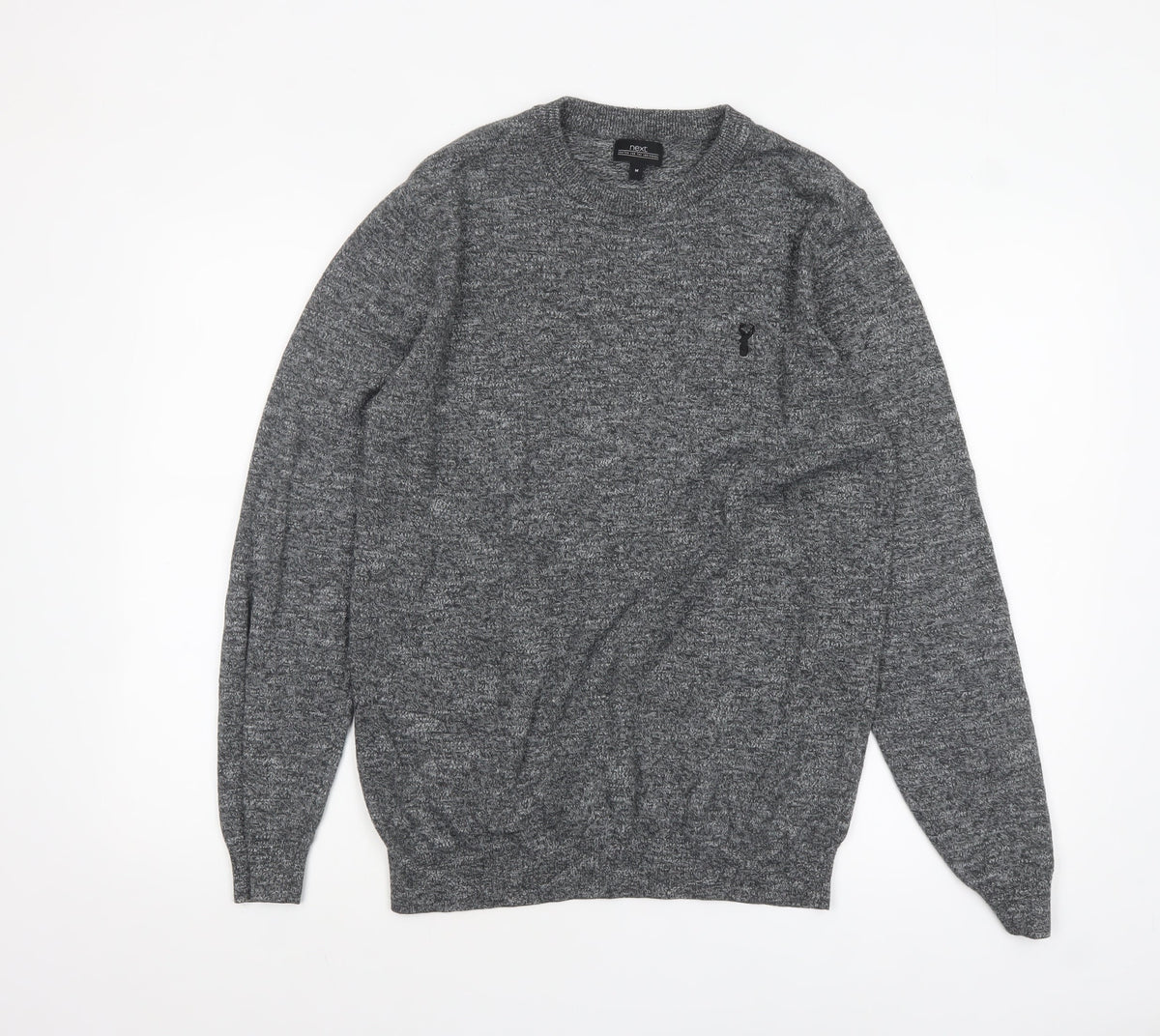 Next Men’s Grey Crew Neck Knit Jumper Size M Classic Pullover