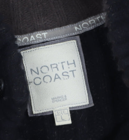 Marks and Spencer North Coast Men's Black Cable Henley Jumper L
