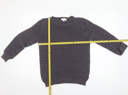 Apricot Women's Grey Cotton Crew Neck Jumper Size 12