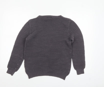 Apricot Women's Grey Cotton Crew Neck Jumper Size 12
