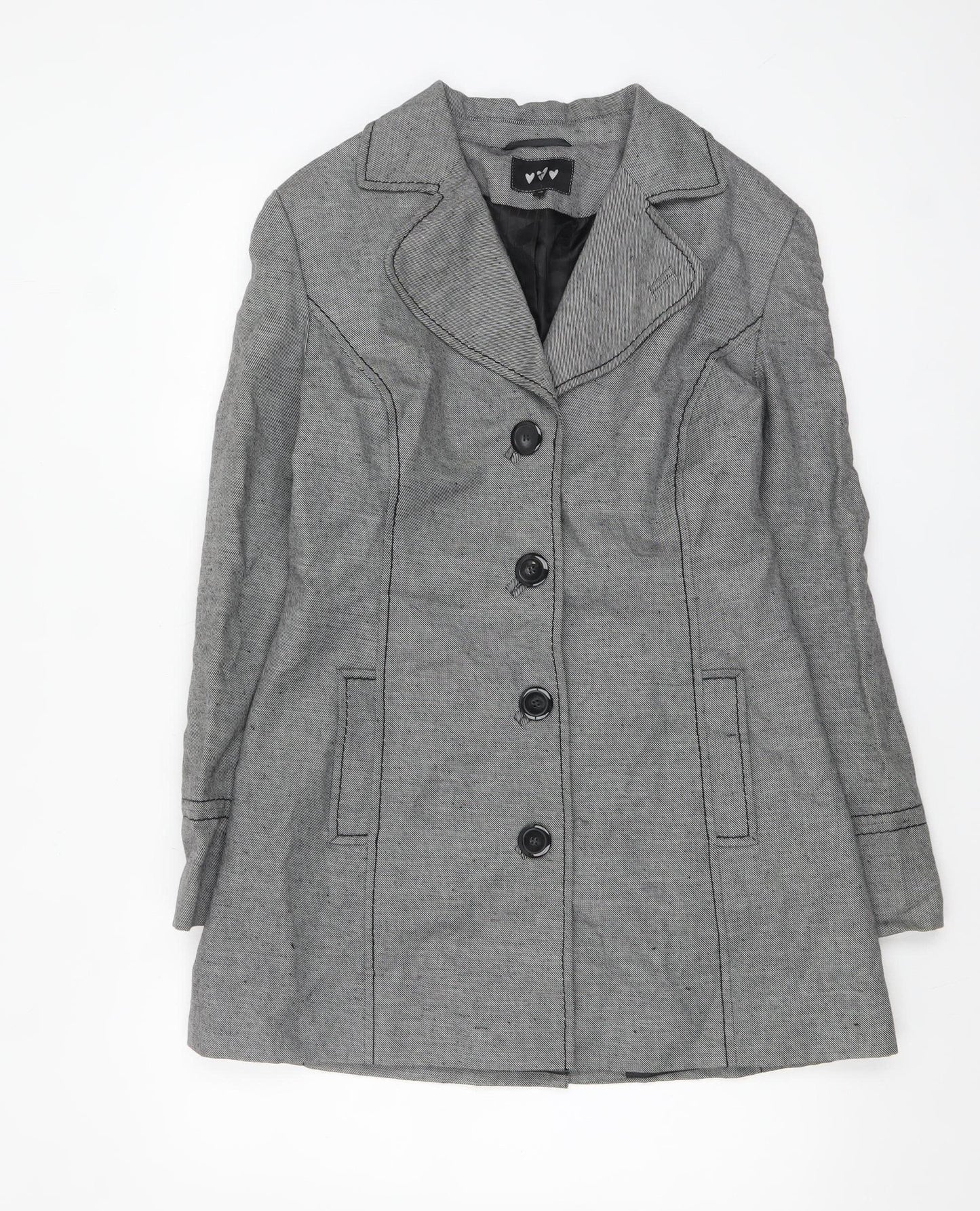 Womens UK Size 12 Marks and Spencer Grey Overcoat