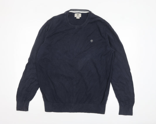 Timberland Men’s Blue Cotton Crew Neck Jumper XL Regular Fit