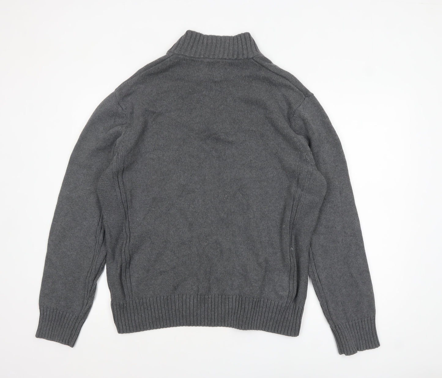 Mens UK Size XL Marks and Spencer Grey Henley Jumper