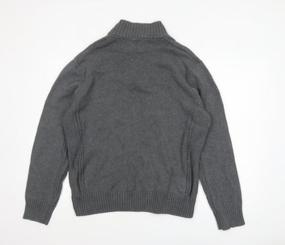 Mens UK Size XL Marks and Spencer Grey Henley Jumper