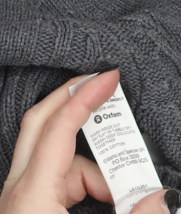 Mens UK Size XL Marks and Spencer Grey Henley Jumper