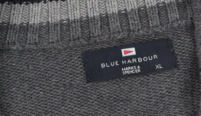 Mens UK Size XL Marks and Spencer Grey Henley Jumper
