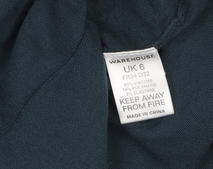 Womens UK Size 6 Warehouse Green Pullover Jumper