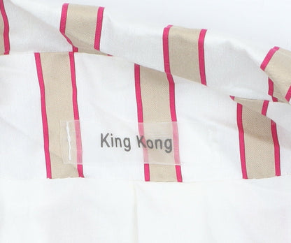 King Kong Women Ivory Pink Striped Single-Breasted Blazer Size 16
