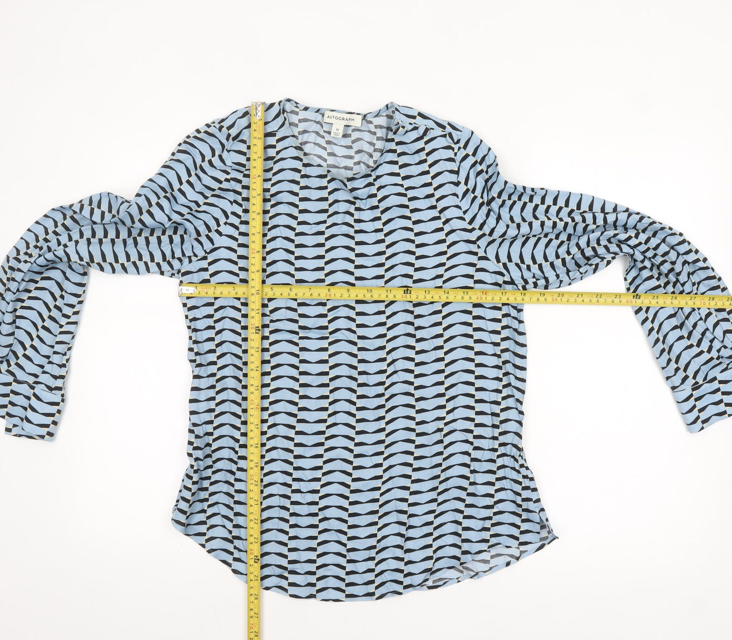 Womens UK Size 10 Marks and Spencer Blue Tunic Blouse