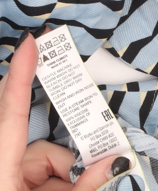 Womens UK Size 10 Marks and Spencer Blue Tunic Blouse
