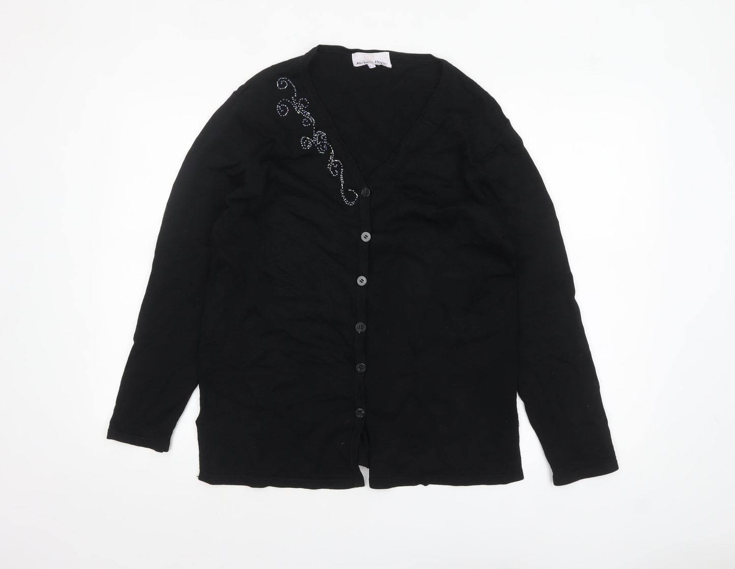 Womens UK Size 10/12 Michele Hope Black Cardigan Jumper