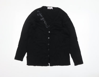 Womens UK Size 10/12 Michele Hope Black Cardigan Jumper