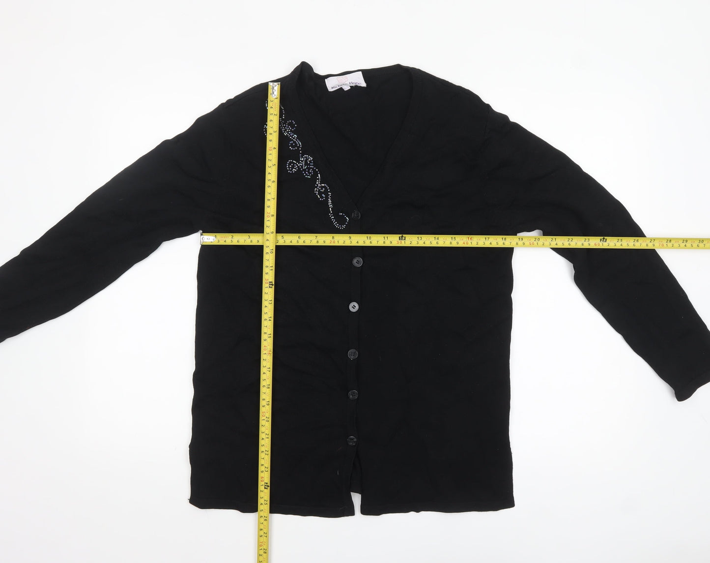 Womens UK Size 10/12 Michele Hope Black Cardigan Jumper