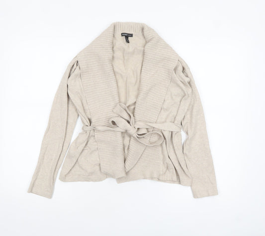 Womens UK Size XS Mango Beige Cardigan Jumper