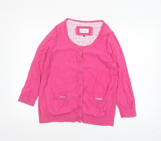 Marks and Spencer Per Una Women's Pink Cardigan Size 12 V-Neck Lightweight Knit
