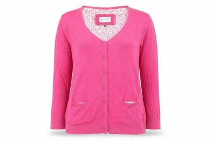 Marks and Spencer Per Una Women's Pink Cardigan Size 12 V-Neck Lightweight Knit