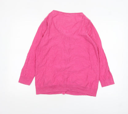 Marks and Spencer Per Una Women's Pink Cardigan Size 12 V-Neck Lightweight Knit