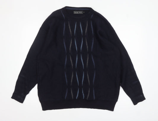 Mens UK Size L Farah Blue Pullover Jumper