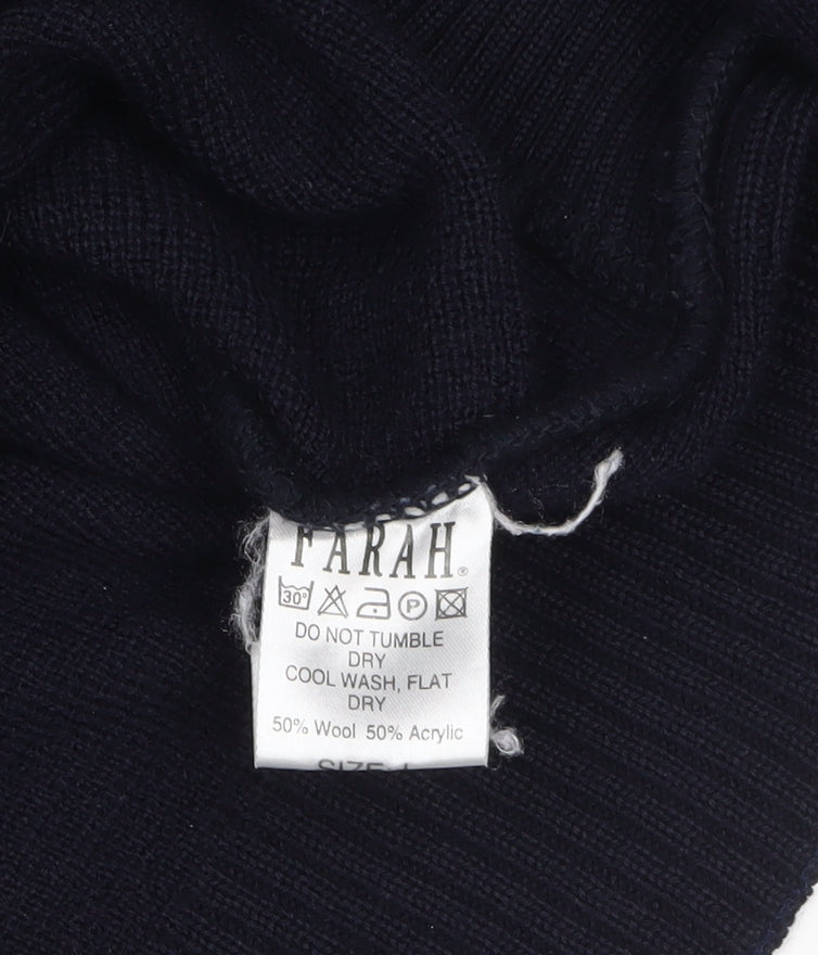 Mens UK Size L Farah Blue Pullover Jumper