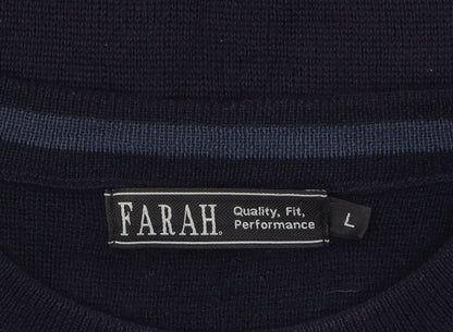 Mens UK Size L Farah Blue Pullover Jumper